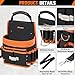 AUROPEAK Tool Belt Pouches, 22 Pockets Electrician Tool Pouch with Hammer Loops and Tape Clip, Detachable & Adjustable Single Side Belt Tool Pouch for HVAC Craftsman Contractor Electricians Carpenter