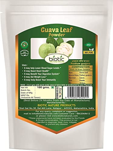 BETT Biotic Guava Leaf Powder - Amrud Leaf Powder (Psidium guajava) Guava Leaves Powder - 100g