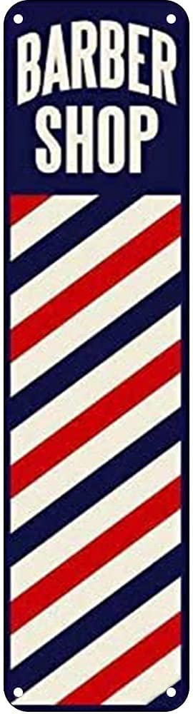 Barber Shop Signs Aluminum Metal Plaque Rustic Tin Sign Retro Wall Decor 4x16 Inch