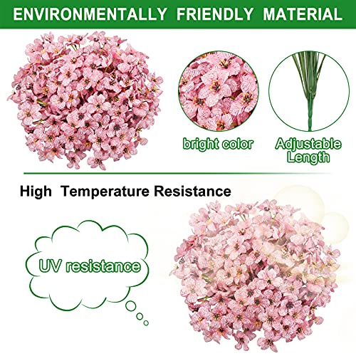 Aufind 30 Bundles Artificial Flowers, Outdoor Indoor Uv Resistant Fake Flowers No Fade Faux Plastic Greenery Shrubs Garden Porch Window Box Decorating #TOP6