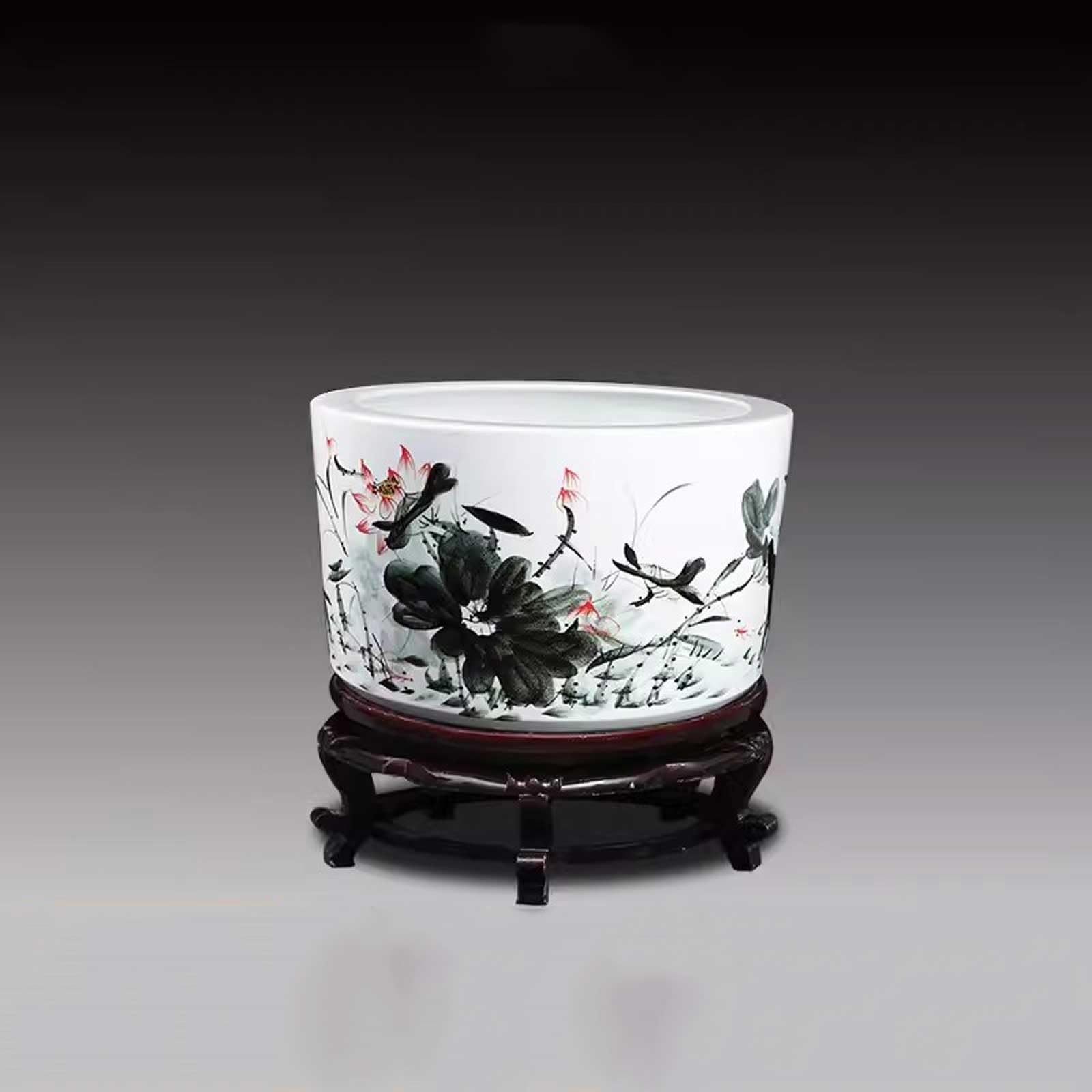 Aquaria miska na ryby Jingdezhen ceramiczna miska na ryby żółw dom salon dekoracja pulpitu na zewnątrz ogród taras dekoracyjna miska na ryby tace na ryby (30 x 20 cm)