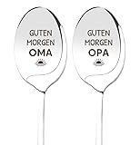 Yritioa Geschenke Für Oma Und Opa,Geschenke Für Großeltern,Geschenk Vatertag Muttertag Geburtstagsgeschenk Für Großeltern,Edelstahl-Löffel,2er-Set