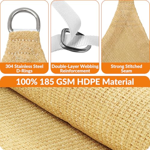 Image of KANAGAWA 18'X28' Sun Shade Sail Sand Curved Square Customizable
