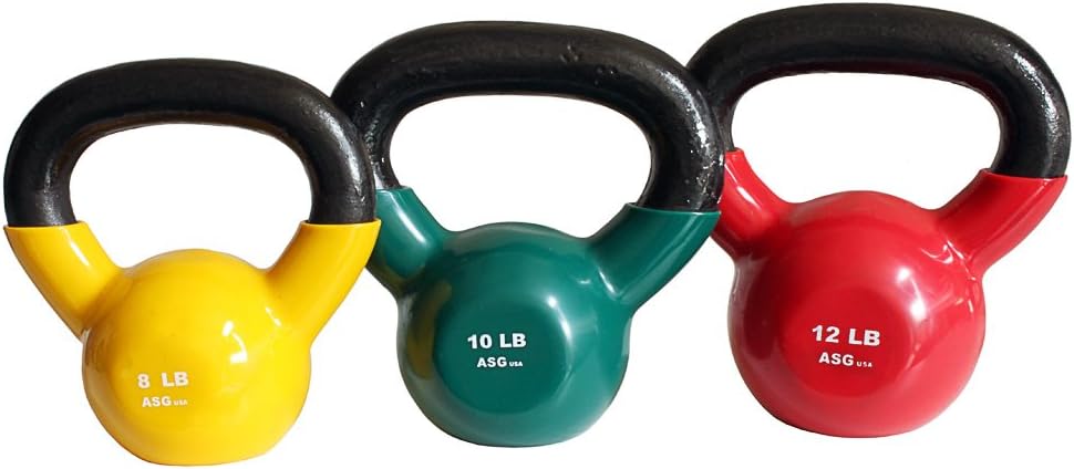 Ader Vinyl Kettlebell Set- 8, 10, 12 Lb