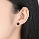 4 Paar 8 mm Ohrringe Herren Damen Unisex aus Holz, klein, rund, Ohrstecker, Piercings mit Edelstahl, Ohrringe aus Holz, Herren, Schwarz, Holz, Klappring