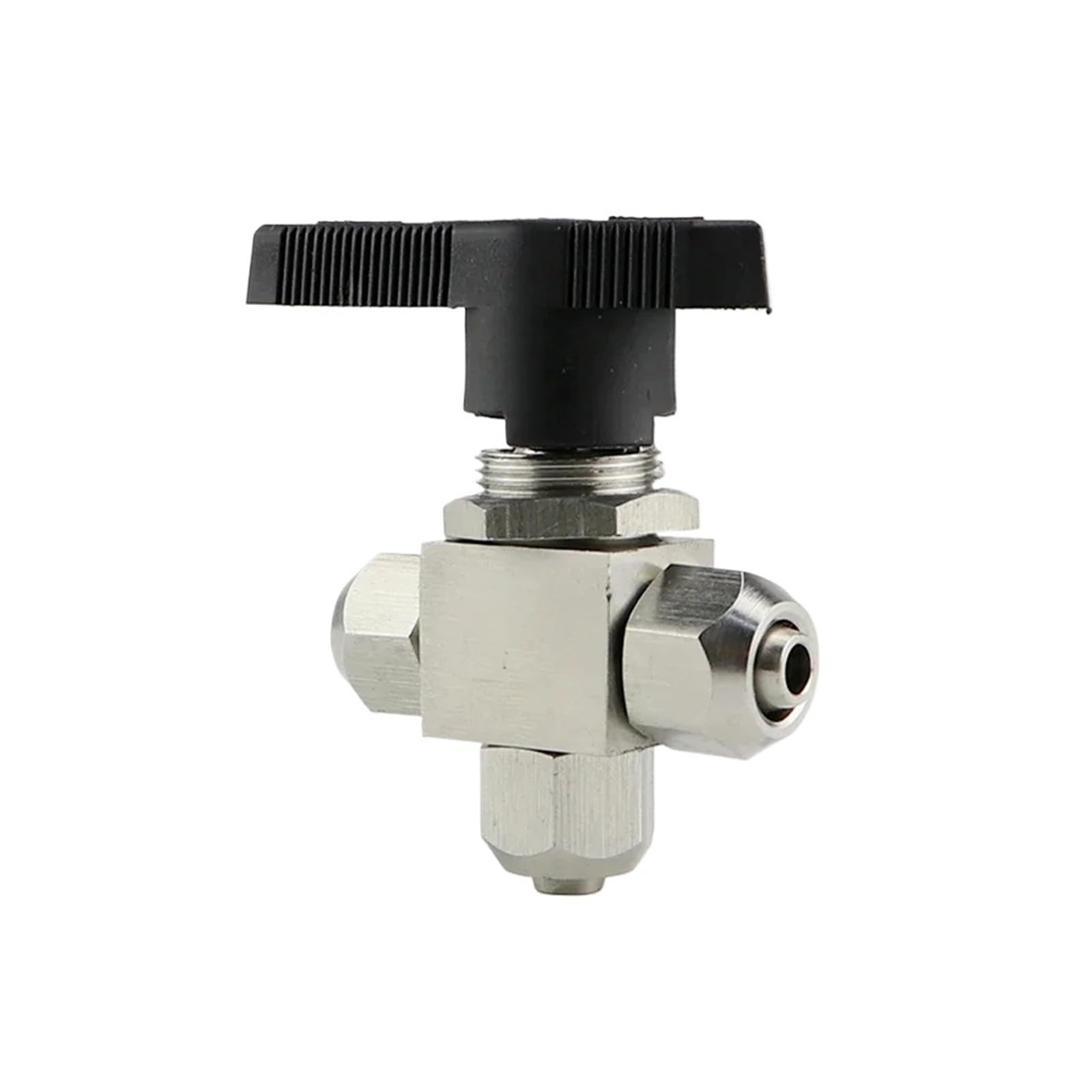 Qucik Twist Fit 6 8 10 12 mm OD PU rura wąż powietrza trójdrożny zawór kulowy L port 304 stal nierdzewna woda gaz olej opałowy (10 x 8 mm)