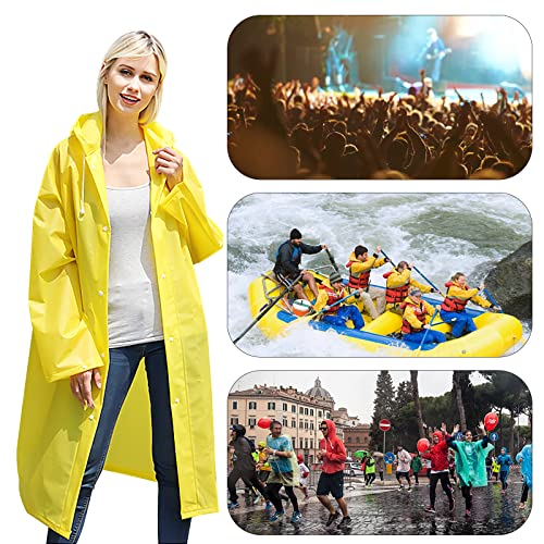 Regenponcho für Erwachsene, Großer Wasserdichter Regenmantel, Wiederverwendbare Regenponcho Jacke, Rosa Regencape mit Kapuze und Knopf, Eva Ponchos für Damen Herren Wandern Radfahren Camping