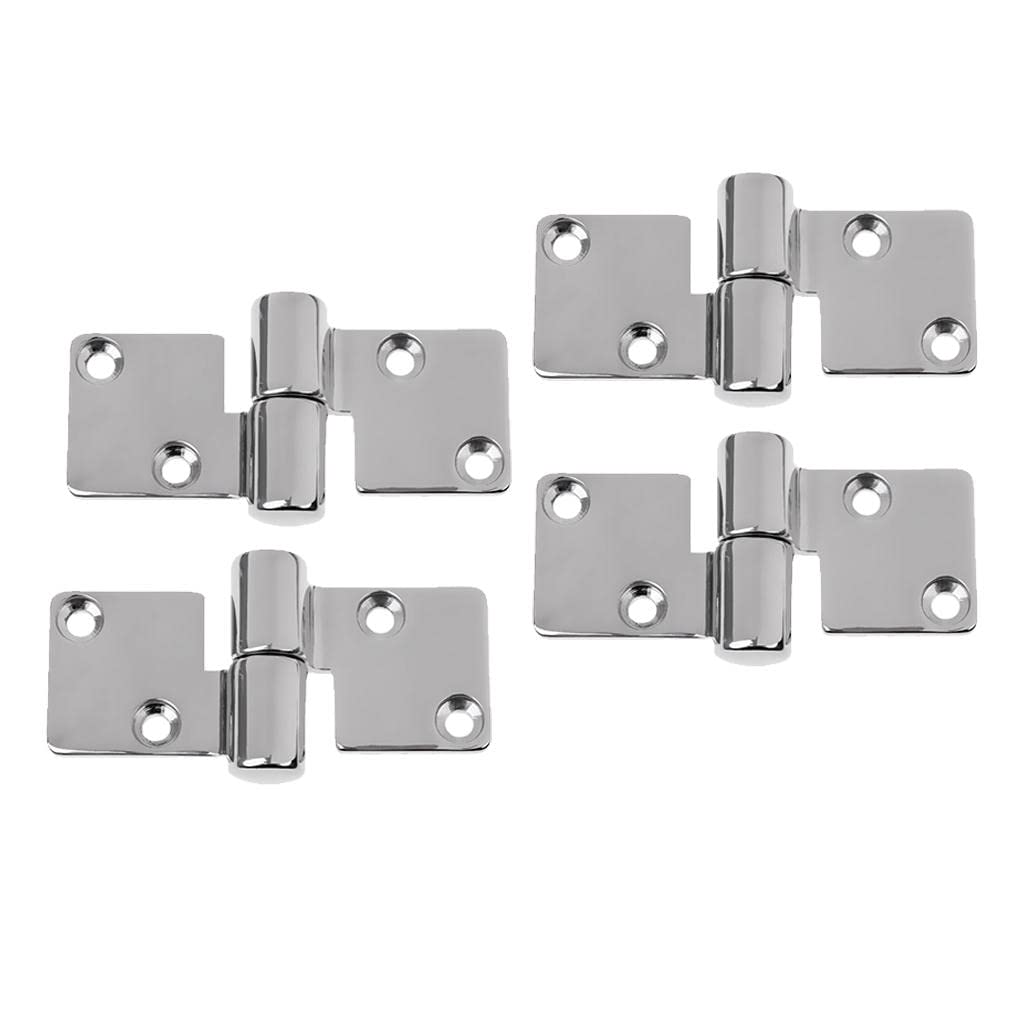 Lot de 4 charnières bout à bout en acier inoxydable amovibles 90x38mm