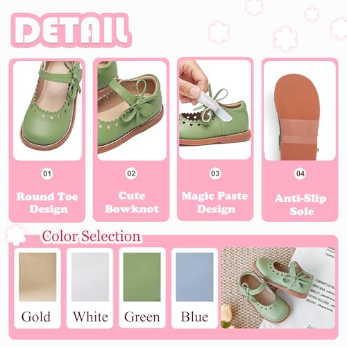 Image of Flaryzone Toddler Little Girl Mary Jane School Uniform Oxfords Flat Dress Shoes