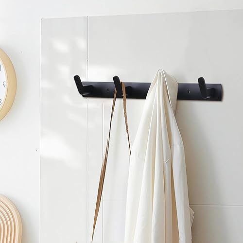 Miniatura 7 de Ganchos multifuncionales para toallas de bata, ganchos de pared para ropa no perforados, ganchos de aluminio para colocar armarios, baños, pasillos