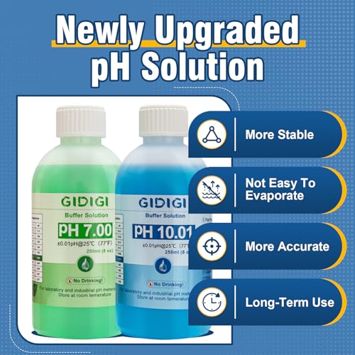 Image of pH Meter Calibration Buffer Includes pH 7.00, 10.01 and Storage Solution | Calibration Buffer 250ml*2,Probe KCL Storage 30ml*1, pH Meter Accessories