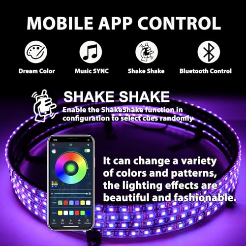 image for DEERMOTO 4PCS 15.5inch RGB LED Wheel Rim Lights with Bluetooth and Rem