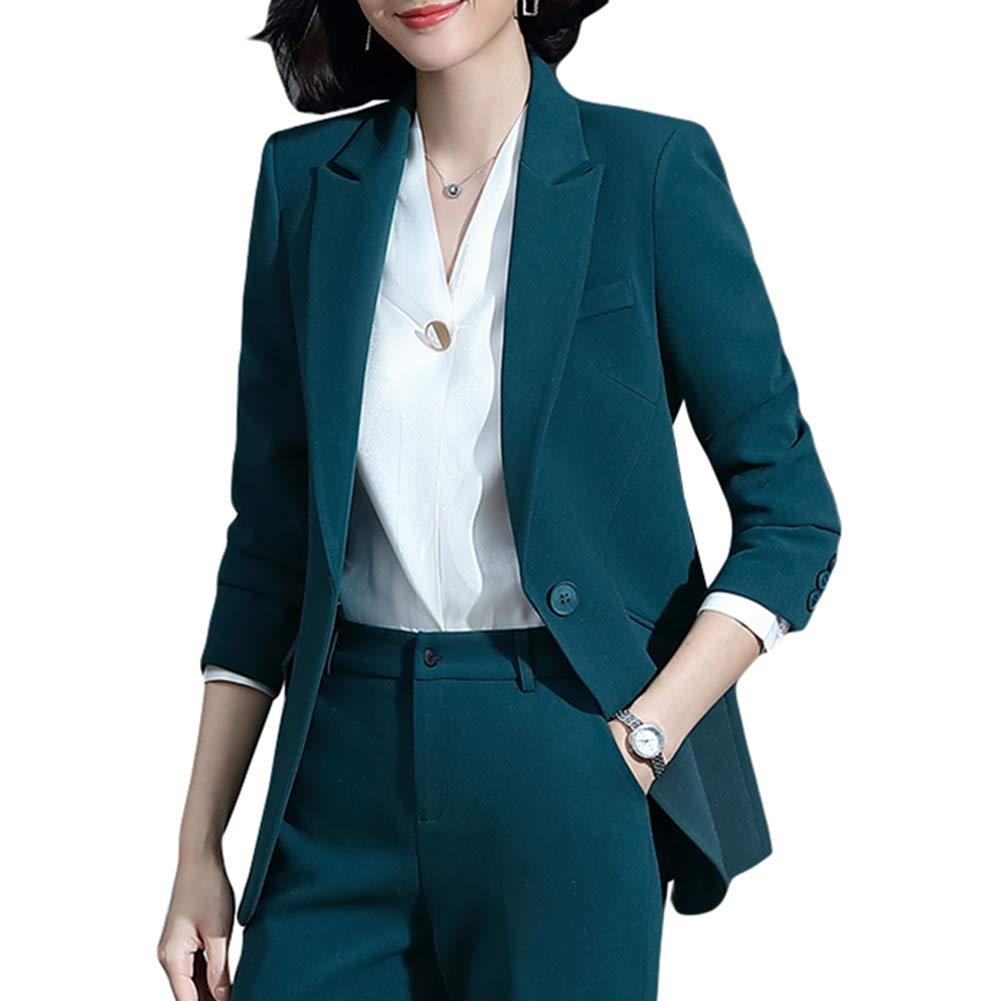 YFFUSHI Hosenanzug Damen Business Slim Fit Anzug Set Langarm Elegant Blazer Mit Outfit für Office