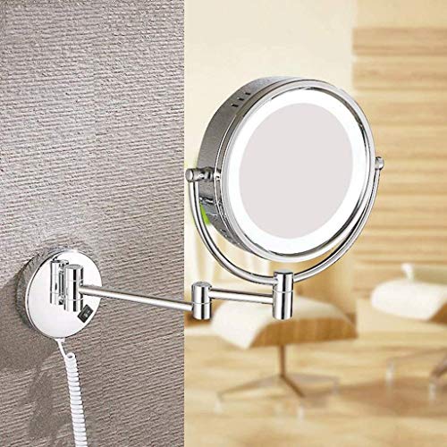 Miroir de maquillage LED 3X avec double face extensible et pivotante