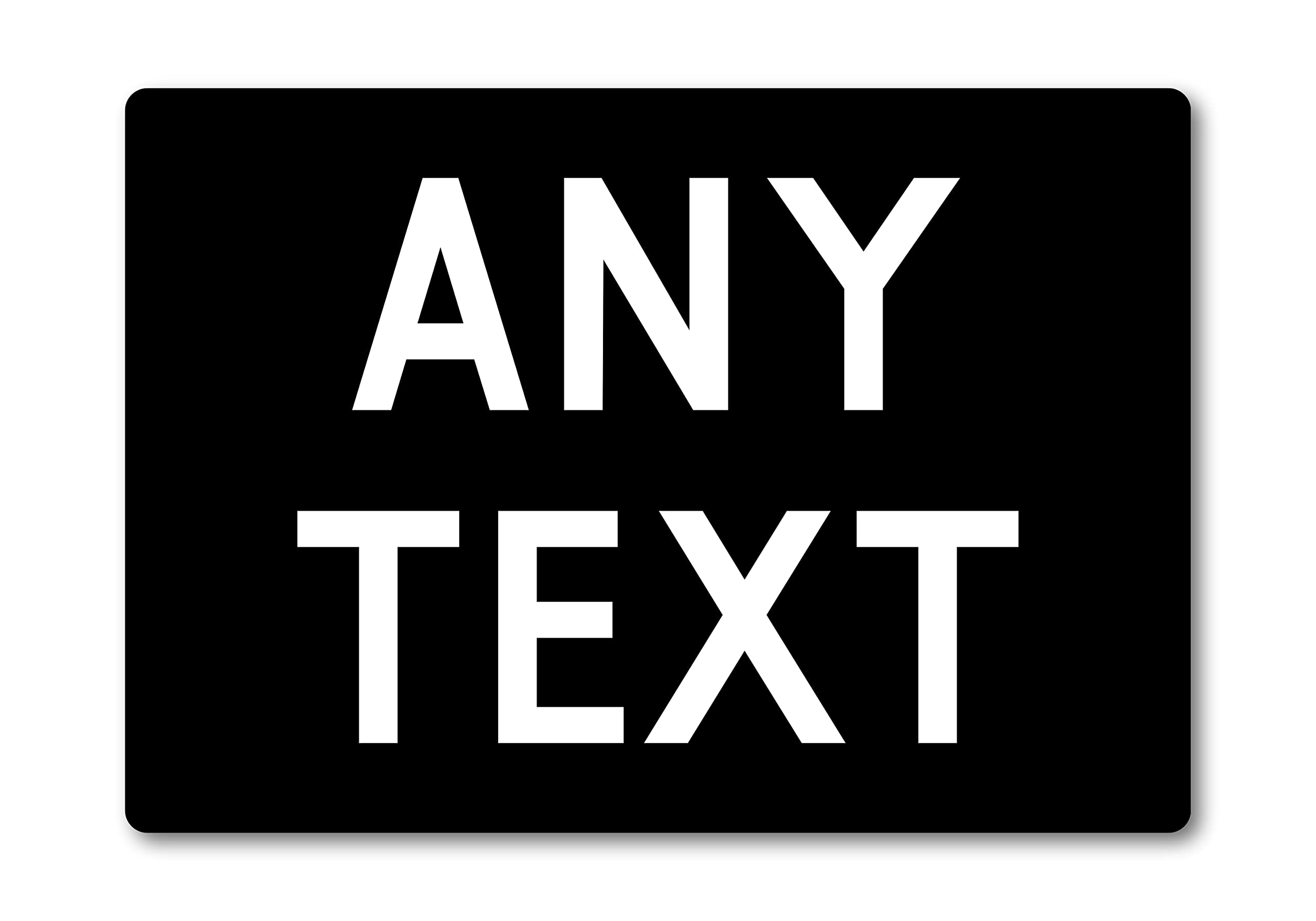 Personalised Any Text METAL Custom Sign Plaque. Indoors or Outdoors. 10 Colours, Various Sizes. Home Bar Man Cave Workshop Bedroom Address (A5 (197mm x 141mm), Black)