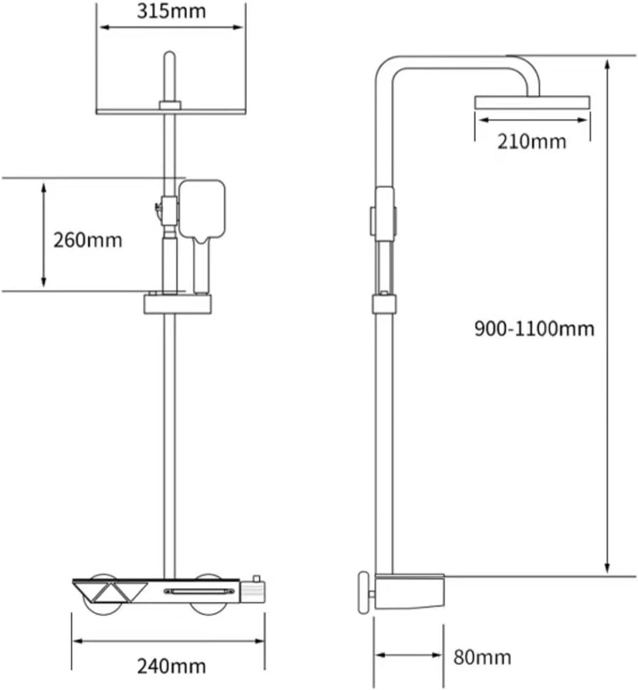 Thermostatic Shower System, White Bathroom Shower Faucet Set Complete 3 Functions Shower Fixtures Wall Mounted Shower Kit with Valve and Rain Shower Head, Handheld Shower Head, Tub