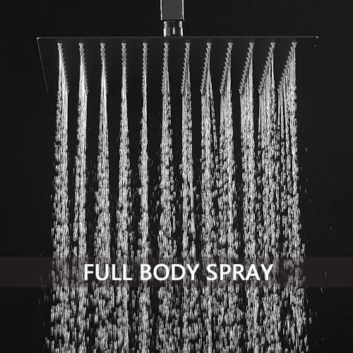 Sistema de Ducha Grifería Negra Mate con Ducha de Mano, Cabezal de Ducha de Techo de 12 Pulgadas y Cabezal de Ducha de Pared de 6 Pulgadas miniatura 3