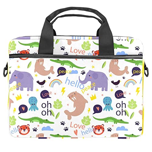 Sac bandoulière ordinateur 13 pouces anti-rayures au motif animaux pour transporter sans effort