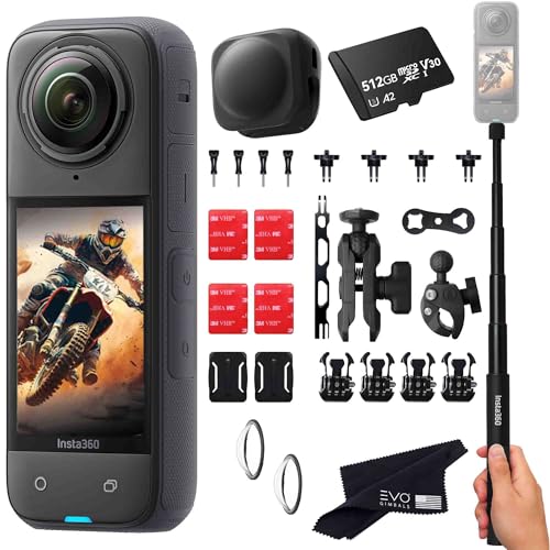 Insta360 X4 Motorcycle Bundle- 8K Waterproof 360 Action Camera with 1/2