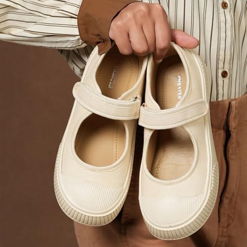 Image of Theater Women Jiro Mary Jane Flats | Lightweight Slip-On Shoes with Soft Cushion & Grip Sole | Stylish, Durable & Comfortable Footwear for Travel, Office & Casual Wear