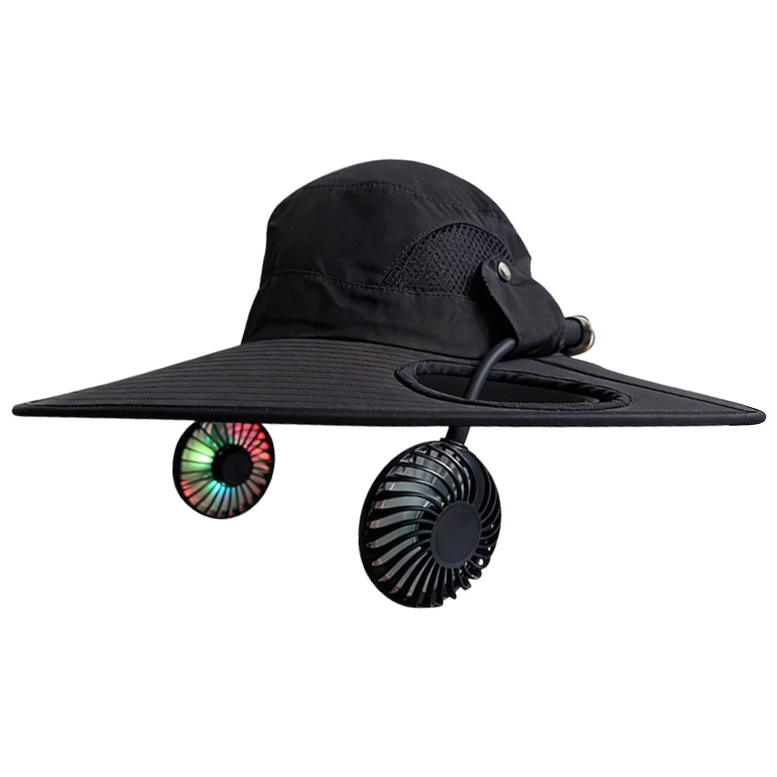 Kapelusz przeciwsłoneczny z wentylatorem - przenośny, odpinany i wodoodporny | Zewnętrzna czapka z wentylatorem chłodzącym - na plażę, wędkarstwo, podróże, wędrówki, ogrodnictwo, golf, mężczyzn i