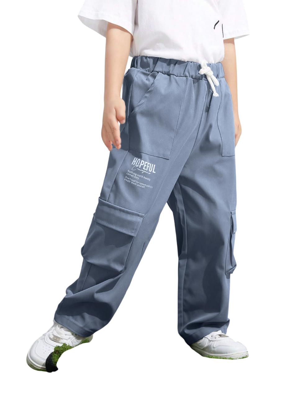 TAGAS Cargohose für Jungen und Jungen, Seitentasche, Cargohose, normale schmale Cargohose für Kinder, entspannte Hose, Hose für Jungen, lockere bequeme Cargohose, Jungen-Jogger