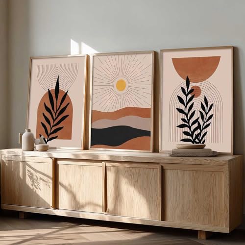 Image of Kalit Kala Decor Boho Painting Wall Art Home Decoration Paintings With Frame For Living Room Bed Room Hotel Wall Decor Digital Reprint Set of 3 (19X25 inch)