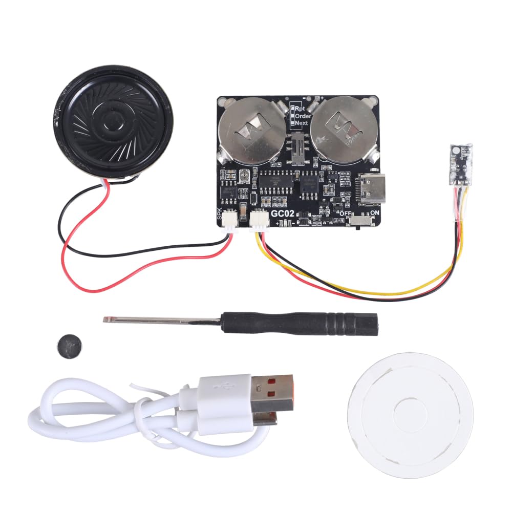 DONGKER 8M Programmable Voice Record Module,DC 5V Magnetic Control DIY Music Voice Recording Module with Speaker Can Change 3 Play Modes for