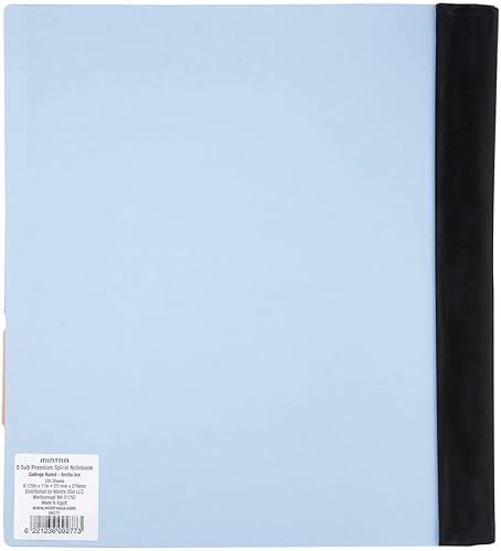 Miniatura 2 de Mintra Office Cuaderno en espiral duradero, de calidad prémium, hielo ártico, 5 materias, 8.5 x 11 pulgadas