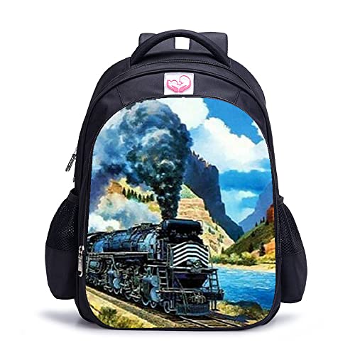 Sac à dos scolaire train 16 pouces imperméable pour l'école et ordinateur