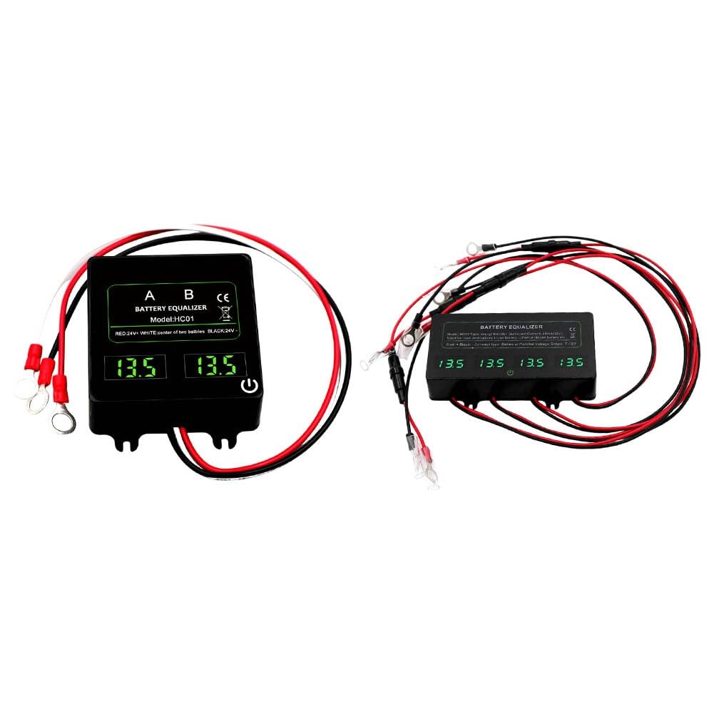 Equalizzatore di tensione HC01 e HC02 con interruttore touch, equalizzatore di tensione 24 V 48 V per batterie al piombo, LiFePO4, NiCd e NiMH, trasferimento automatico di energia e