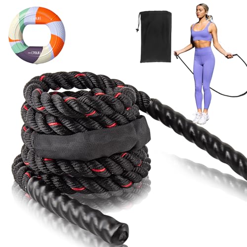 ZUSUZU Cuerda de Saltar Comba Pesada para Mujeres, 0,8KG 280CM Battle Jumping Rope para Construcción de Fuerza, Entrenamiento Muscular y Fitness de Todo el, para Ejercicio de Intervalos, Crossfit