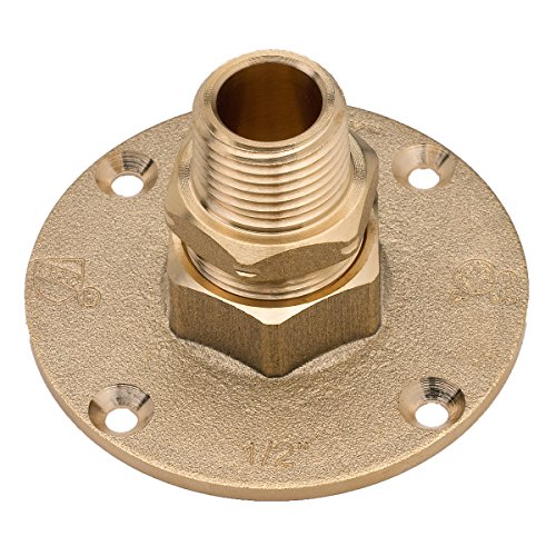 HomeFlex 11-464-005 1/2-Inch Brass Corrugated Stainless Steel Tubing x MIPT Termination Flange