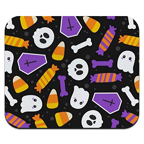 Alfombrilla de ratón delgada de perfil bajo con diseño de calavera de caramelo de Halloween