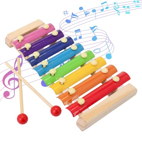 Xylophone For Music Enthusiasts Glockenspiel With Mallets Professional Glockenspiel Instrument With Eight Tones Portable Musical Equipment For Various Melodic Activities