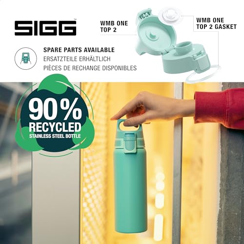 Sigg - Edelstahl Trinkflasche - Shield ONE Glacier - Für Kohlensäurehaltige Getränke Geeignet - Auslaufsicher - Federleicht - BPA-frei - Outdoor & Fitness - Hellblau - 0,75L