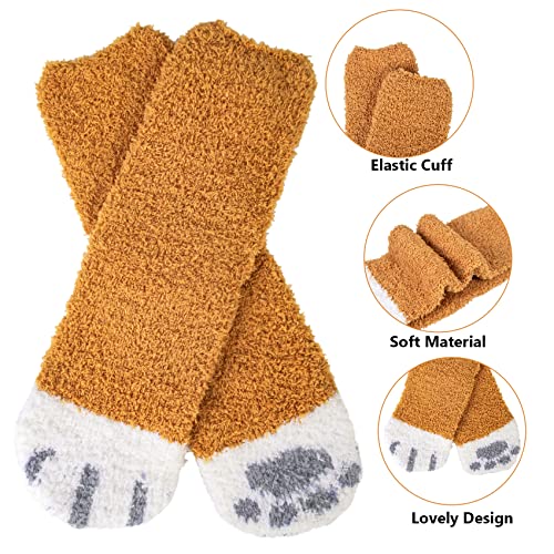 Image of Loritta 6 Pairs Womens Fuzzy Socks, Winter Warm Fluffy Slipper Socks
