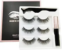 Cílios Magnéticos Efeito Natural Triplo Imãs Modelo 24p-3 Fácil Aplicação Tecnologia Magnética Olhar Marcante Anti Alérgico Reutilizável Visual Renovado