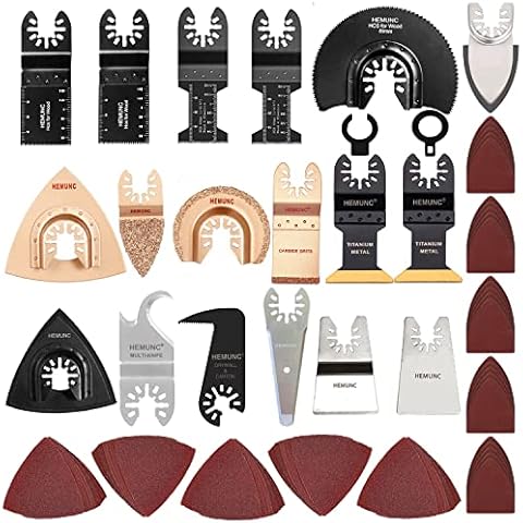 HEMUNC 118PC Oscillating Tool Blades, Oscillating Multitool Saw Blades Accessories Kit Cover