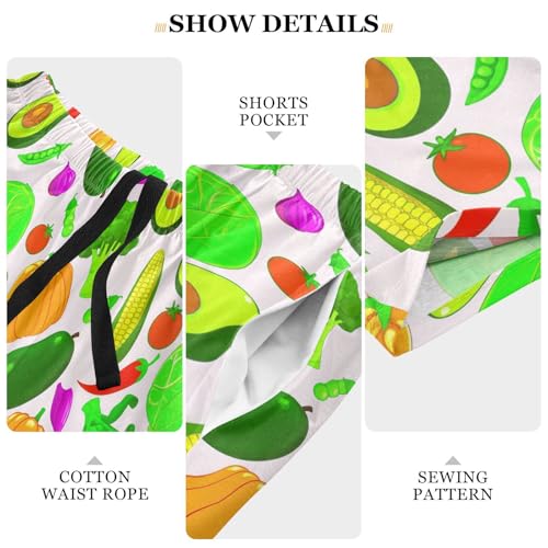 Men's Pajama Shorts Vegetables Avocado Corn Athletic Pajama Sleep Bottoms with Pockets 23020174