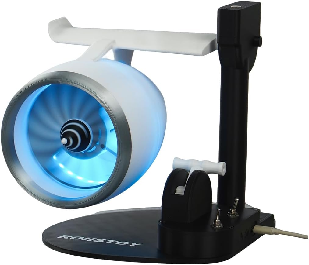 Turbine Design Jet Engine Shaped Desk Fan Cold Air with High-Speed Blades for Office/Home (Rechargeable Version)