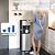 Manastin Bottom Loading Water Cooler Dispenser for 3-5 Gallon Bottles, 3 Temperature - Hot, Cold & Room Water with Child Lock, Ideal Design for Home & Office, Satin Silver