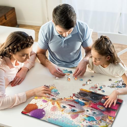 Mini rompecabezas de gato de 1000 piezas en papel premium de 70x50 cm con ajuste perfecto 6