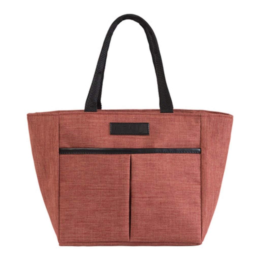 Bolsa de Picnic Bolsas bento for almuerzo de gran capacidad Bolsas de Almuerzo(Rose red,22x14x20cm)