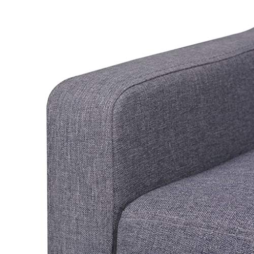 vidaXL Sofa 3-Sitzer Dreisitzer Stoffsofa Polstersofa Loungesofa Couch Polstermöbel Wohnzimmersofa Designsofa Stoff Grau… – Bild 7