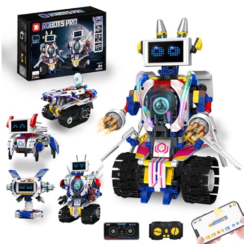 PATEMZON Technic Robot, 5 en 1 Robots Juguetes de Construcción, Stem Robot Programable con Control Remoto y Aplicación Controlada, Controlado RC Robots Regalo Creativo para Niños y Niñas PATEMZON Technic Robot, 5 en 1 Robots Juguetes de Construcción, Stem Robot Programable con Control Remoto y Aplicación Controlada, Controlado RC Robots Regalo Creativo para Niños y Niñas