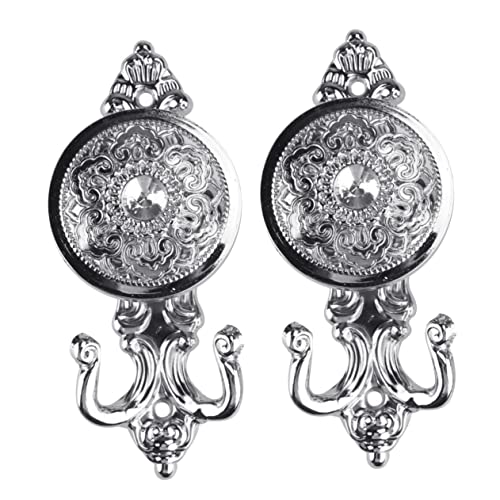 GOOHOCHY Vintage Zinc Magnesium Alloy Curtain Hanging Ball Wall Hook Pair of Nautical Style Holdbacks for Windows Easy Install Screws