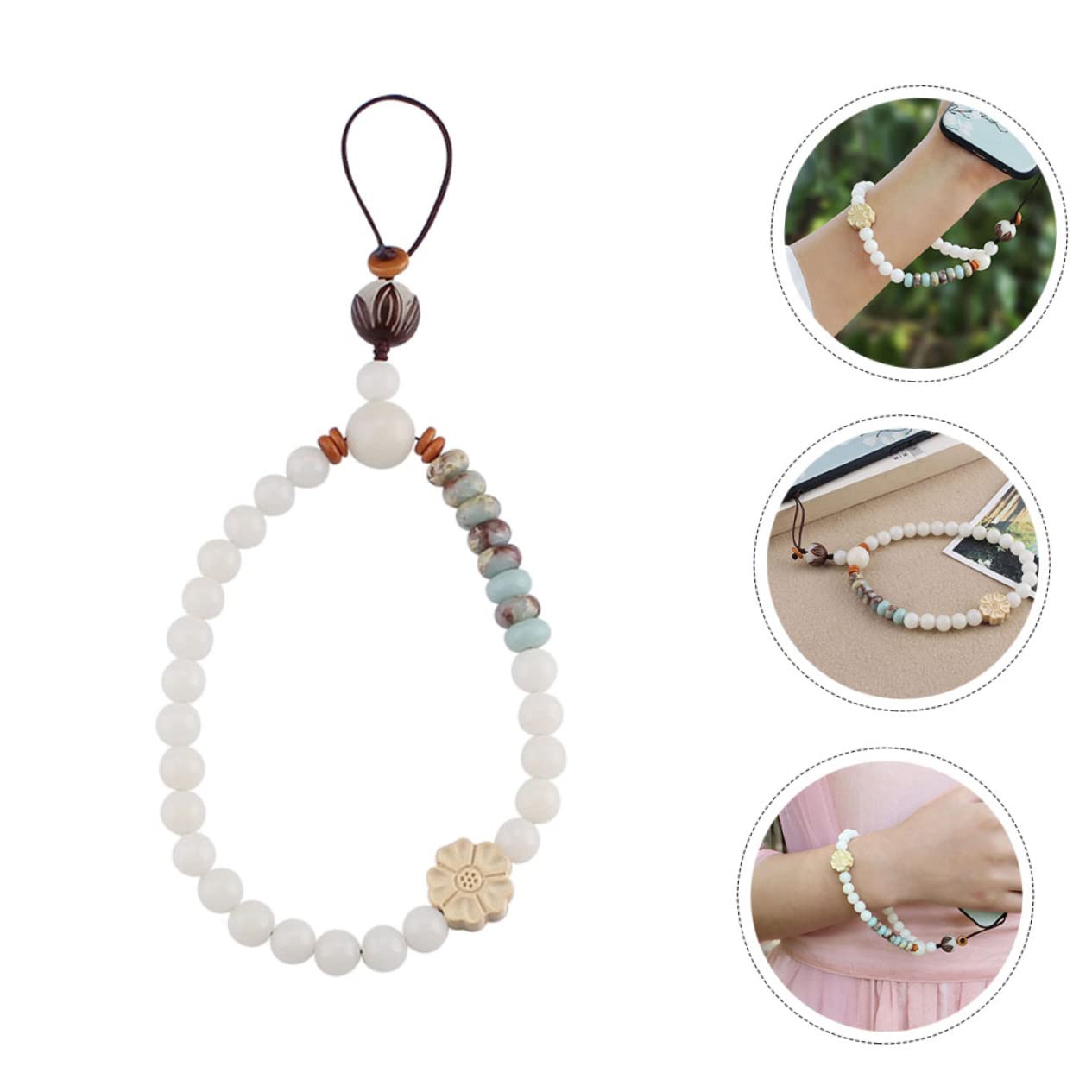 BESTonZON 5 Piezas cadena de teléfono móvil de jade teléfono inteligente cordón para colgar el teléfono despacho accesorios Accesorio móvil cordones colgantes cuerdas para celular