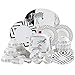 AWJ Juego de vajilla de Porcelana Fina de 50 Piezas, patrón de Cebra, Regalo de Boda Simple Moderno Europeo, vajilla con Olla, Cuenco, Platos de Sopa, Cubo para Palillos de Dientes, servici