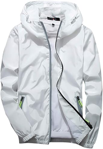 Mens Rain Jackets Waterproof With Hood Windbreakers Casual Zip Up Light Camo Vintage Jacket Outdoor, M-7XL
